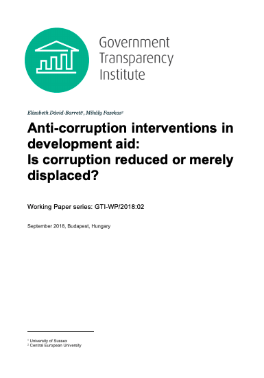 anti-corruption intervention working paper cover